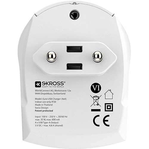 Adapatador Tomada Skross Europe 4 USB - Branco - Image 4
