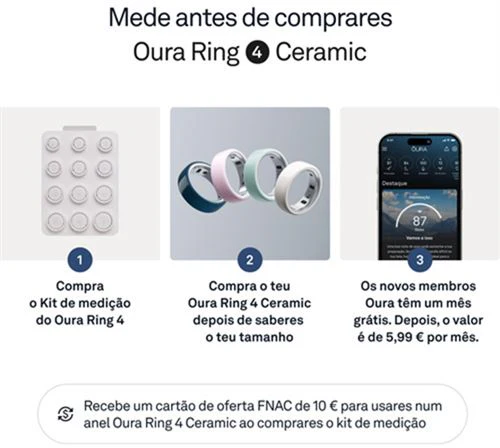 Smart Ring Oura Ring 4 Ceramic - Cloud - Tamanho 4 - Image 3