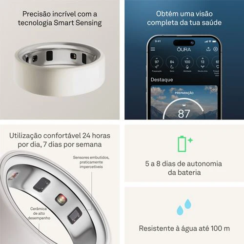Smart Ring Oura Ring 4 Ceramic - Cloud - Tamanho 4 - Image 6