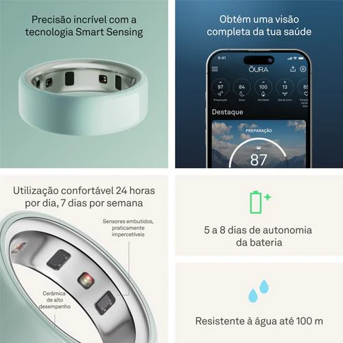 Smart Ring Oura Ring 4 Ceramic - Tide - Tamanho 7 - Image 6