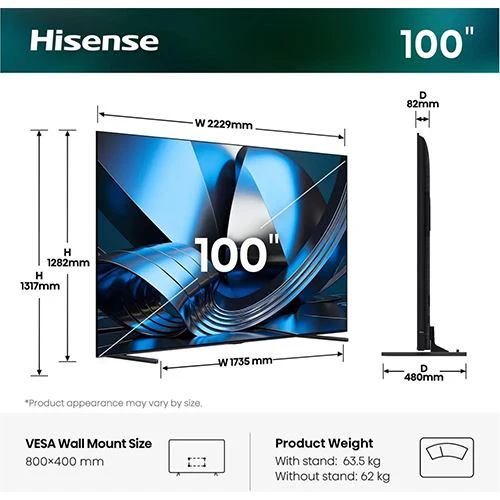 Smart TV Hisense 100" Mini-LED UHD 4K 100U7SE - 254 cm - Image 2