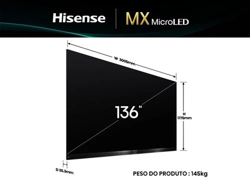 Smart TV Hisense 136" Micro LED UHD 4K 136MX - 342cm - Image 3