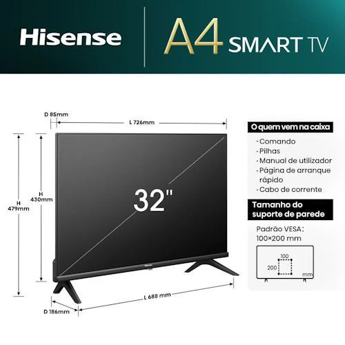 Smart TV Hisense 32" HD 32A4N - 81cm - Outlet - Grade A - Image 11