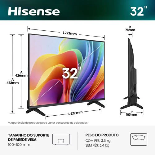 Smart TV Hisense 32" LED HD 32A4S - 81cm - Image 2