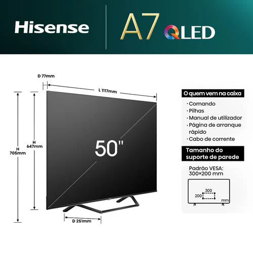 Smart TV Hisense 50" QLED 4K 50A7NQ - 127cm - Image 10