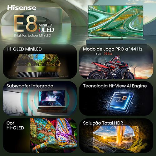 Smart TV Hisense 55" Mini-LED Hi-QLED UHD 4K 55E8S - 140 cm - Image 3