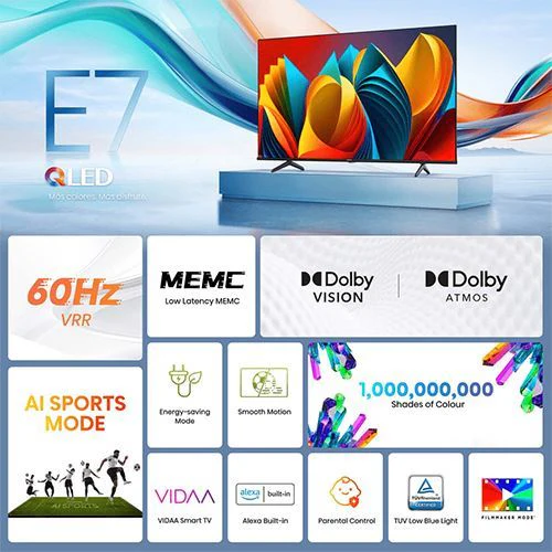 Smart TV Hisense 55" QLED 55E7Nq - 139cm - Outlet - Grade B - Image 5