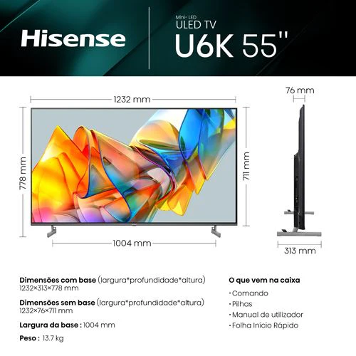 Smart TV Hisense 55" Mini LED UHD 4K 55U6KQ - 140cm - Image 10