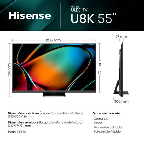 Smart TV Hisense 55" Mini LED UHD 4K 55U8KQ - 140cm - Image 15