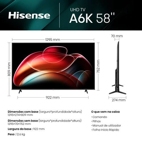 Smart TV Hisense 58" UHD 4K 58A6K - 146cm - Outlet - Grade A - Image 15