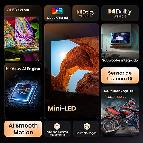 Smart TV Hisense 65" Mini-LED UHD 4K 65U7Q - 165 cm - Image 3