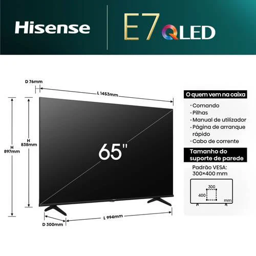 Smart TV Hisense 65" QLED 65E7NQ - 164 cm - Outlet - Grade A - Image 13