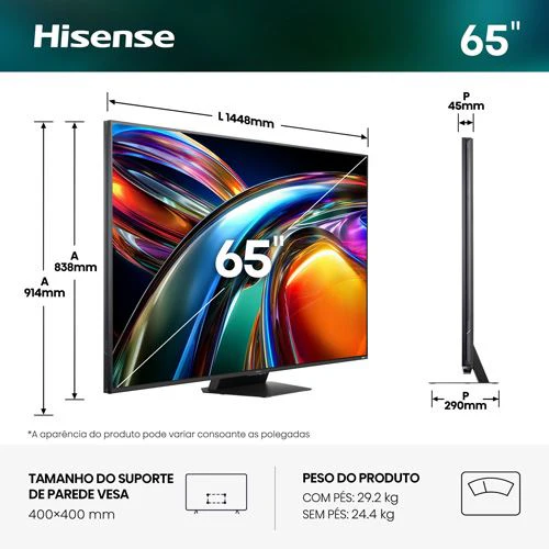 Smart TV Hisense 65" RGB Mini-LED UHD 4K 65UR9S - 165 cm - Image 2