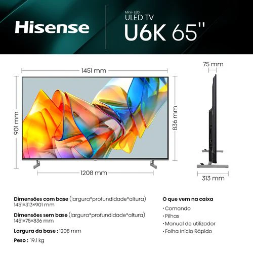 Smart TV Hisense 65" Mini LED UHD 4K 65U6KQ - 165cm - Image 10