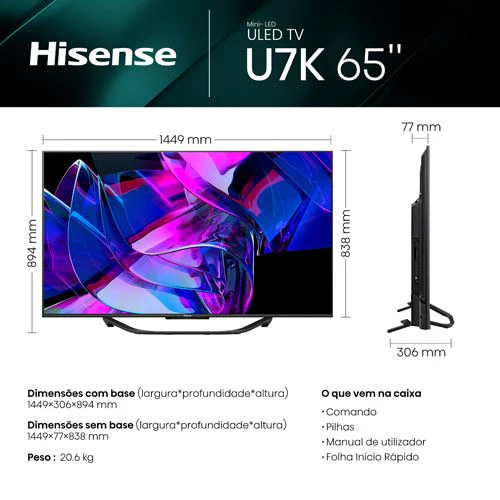 Smart TV Hisense 65" Mini LED UHD 4K 65U7KQ - 165cm - Image 8