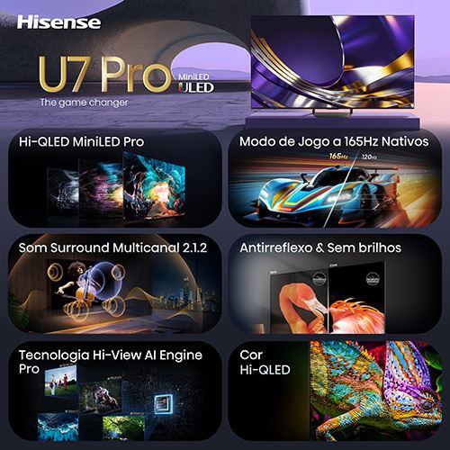 Smart TV Hisense 85" Mini LED Hi-QLED UHD 4K 85U7S PRO - 216 cm - Image 3