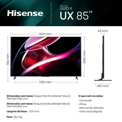Smart TV Hisense 85'' ULED 4K 85UXKQ 216cm - Image 7