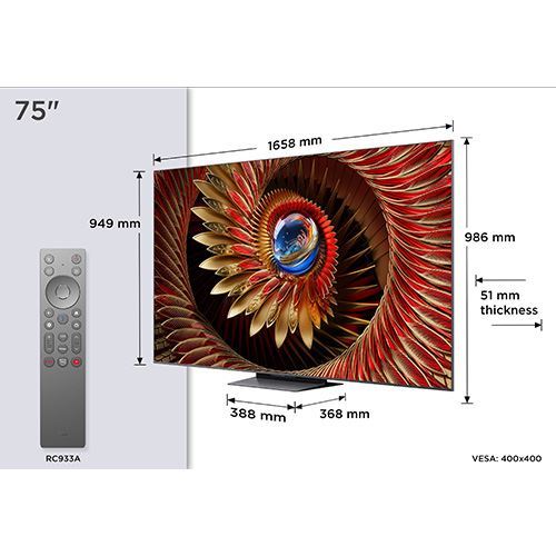 Smart TV TCL 75C8K QLED Mini-LED 75" UHD 4K Google TV - 190cm - Outlet - Grade A - Image 3
