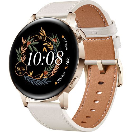 Smartwatch Huawei Watch GT 3 42mm - Elegant Gold | White Leather Strap - Image 3