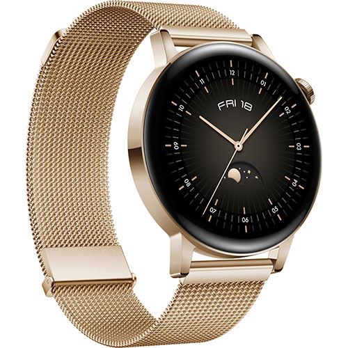 Smartwatch Huawei Watch GT 3 42mm - Elegant Gold | Gold Milanese Strap - Image 2