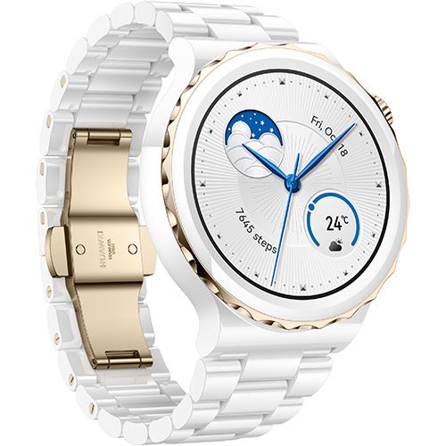Smartwatch Huawei Watch GT 3 Pro 43mm - Gold Bezel | White Ceramic Case | White Ceramic Strap - Image 2