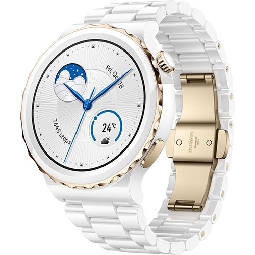 Smartwatch Huawei Watch GT 3 Pro 43mm - Gold Bezel | White Ceramic Case | White Ceramic Strap - Image 3