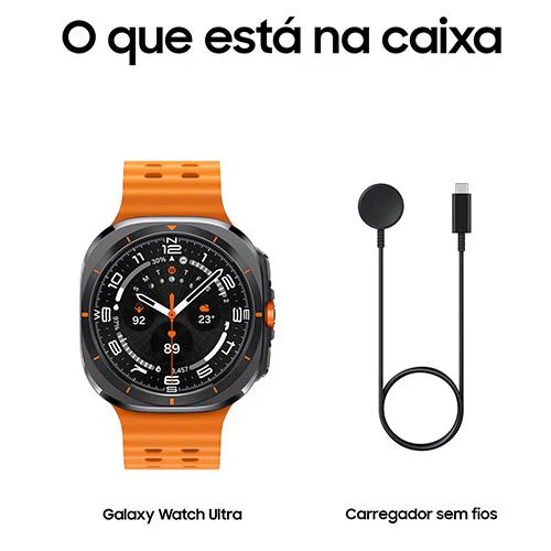 Smartwatch Samsung Galaxy Watch Ultra 2025 LTE 47mm - Prateado Titânio/Laranja - Image 11