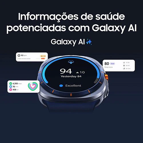 Smartwatch Samsung Galaxy Watch Ultra 2025 LTE 47mm - Prateado Titânio/Laranja - Image 4