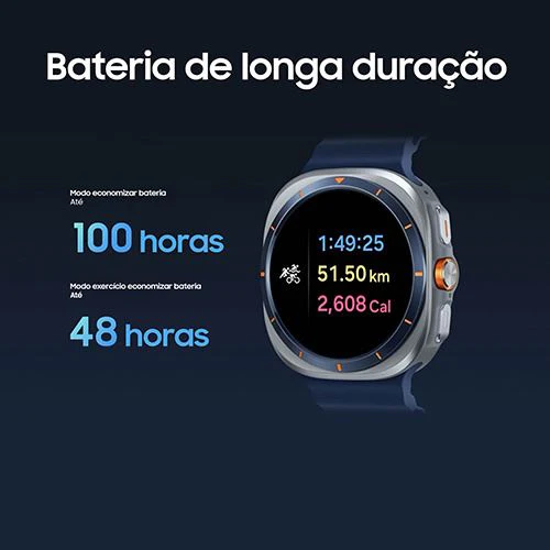 Smartwatch Samsung Galaxy Watch Ultra 2025 LTE 47mm - Prateado Titânio/Laranja - Image 6