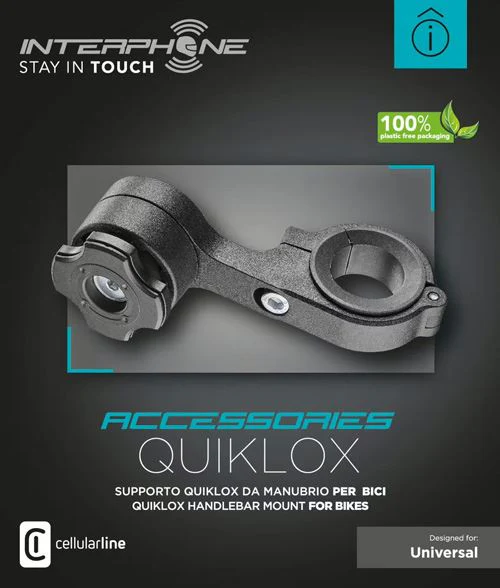 Suporte Interphone Quiklox para Guiador Bicicleta - Preto - Image 4