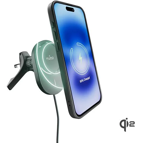 Suporte Magnético para Grelha de Ventilação Carro + Cabo USB-C Puro Power Mag Holder - Preto - Image 6