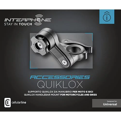 Suporte Telemóvel Interphone Quiklox para Mota / Bicicleta - Preto - Image 3
