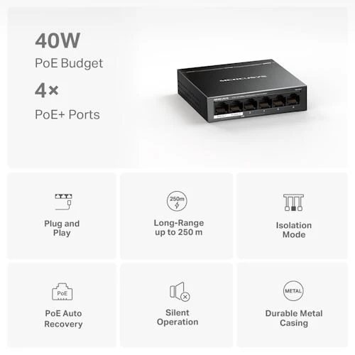 Switch Mercusys MS106LP 6 Portas 10/100Mbps  PoE+ - Image 4