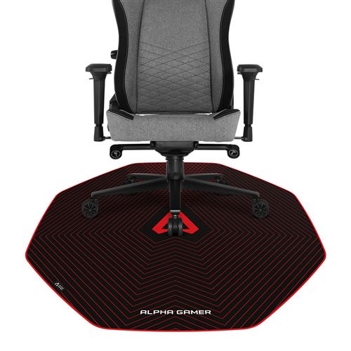 Tapete de Cadeira Alpha Gamer Octan Grid Preto/Vermelho - Image 4
