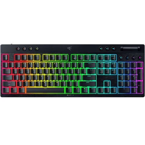 Teclado Gaming Mecânico Razer BlackWidow V4 Low-Profile HyperSpeed Wireless/Bluetooth - Yellow Switches - Layout US - Preto