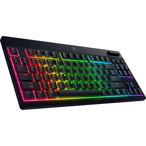 Teclado Gaming Mecânico Razer BlackWidow V4 Low-Profile Tenkeyless HyperSpeed Wireless/Bluetooth - Green Switches - Layout US - Preto - Image 8