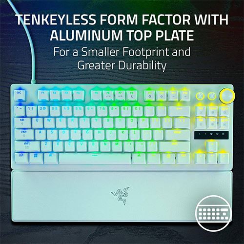 Teclado Gaming Mecânico Razer Huntsman V3 Pro Tenkeyless Branco - Layout US - Image 8