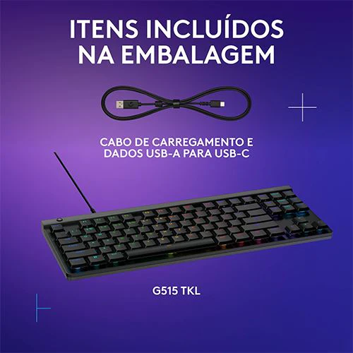 Teclado Wired Logitech G515 Lightspeed TKL RGB PT - Preto - Image 8