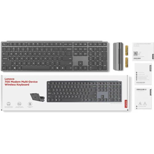 Teclado Wireless Lenovo 700 Modern - Luna Gray - Image 6