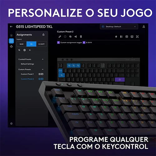 Teclado Wireless Logitech G515 Lightspeed TKL RGB PT - Preto - Image 7