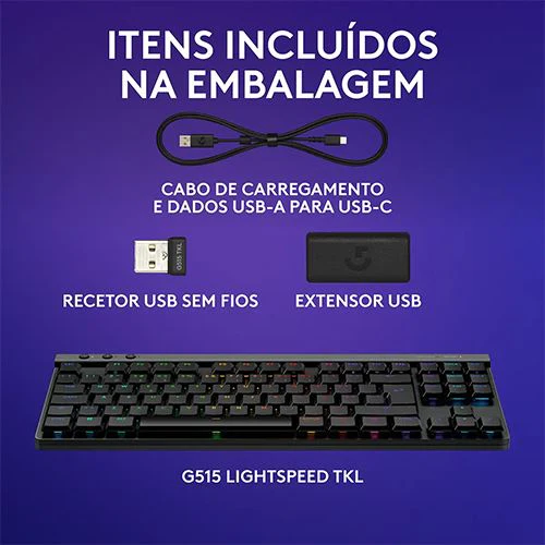 Teclado Wireless Logitech G515 Lightspeed TKL RGB PT - Preto - Image 8