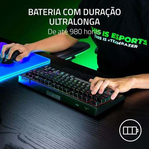 Teclado Wireless Razer Blackwidow V4 Tenkeyless Orabge Switch RGB - Layout US - Image 10