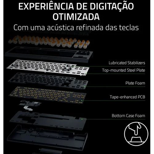 Teclado Wireless Razer Blackwidow V4 Tenkeyless Orabge Switch RGB - Layout US - Image 6