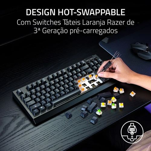 Teclado Wireless Razer Blackwidow V4 Tenkeyless Orabge Switch RGB - Layout US - Image 9