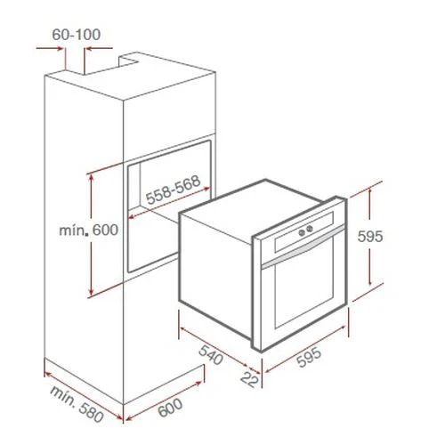 Forno Gás Natural Teka FGE 724 | 59 L | 59.5 cm | Aço inoxidável - Image 2