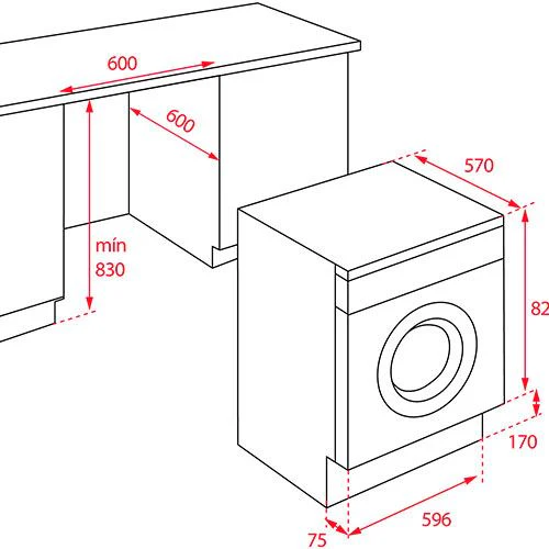 Máquina de Lavar Roupa Encastrável Teka LI5 1481 EUI | 8 Kg | 1400 RPM | A | Branco - Image 2