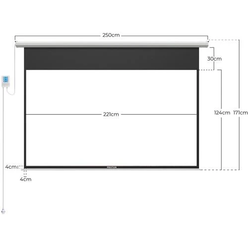 Tela de Projeção Motorizada Prixton Cinema Max 100" 16:9 221x124cm - Image 4