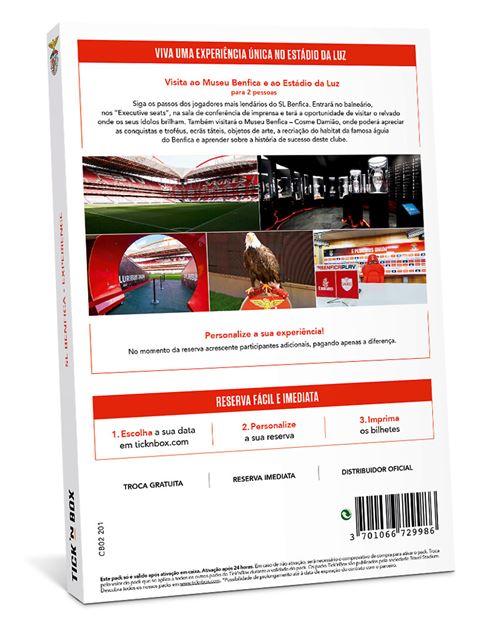 Tick'nBox by Lifecooler - Sport Lisboa e Benfica Experience | 2 Bilhetes Estádio + Museu - Image 2