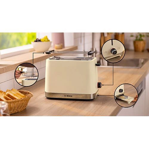 Torradeira 2 Fendas Bosch TAT4M227 MyMoment - Bege - Outlet - Grade A - Image 4