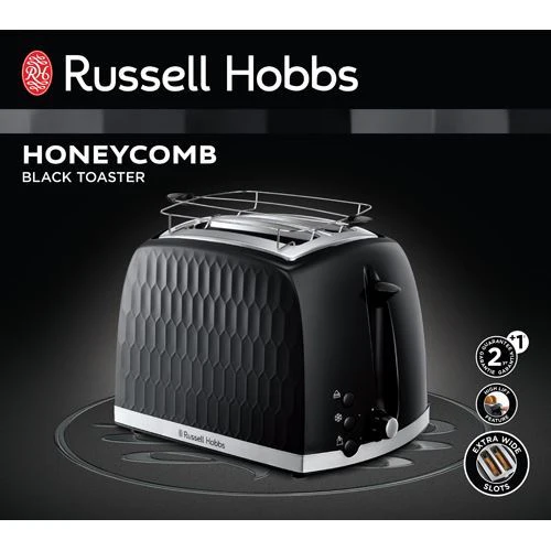 Torradeira 2 Fendas Russel Hobbs Honeycomb - Preto - Outlet - Grade A - Image 3
